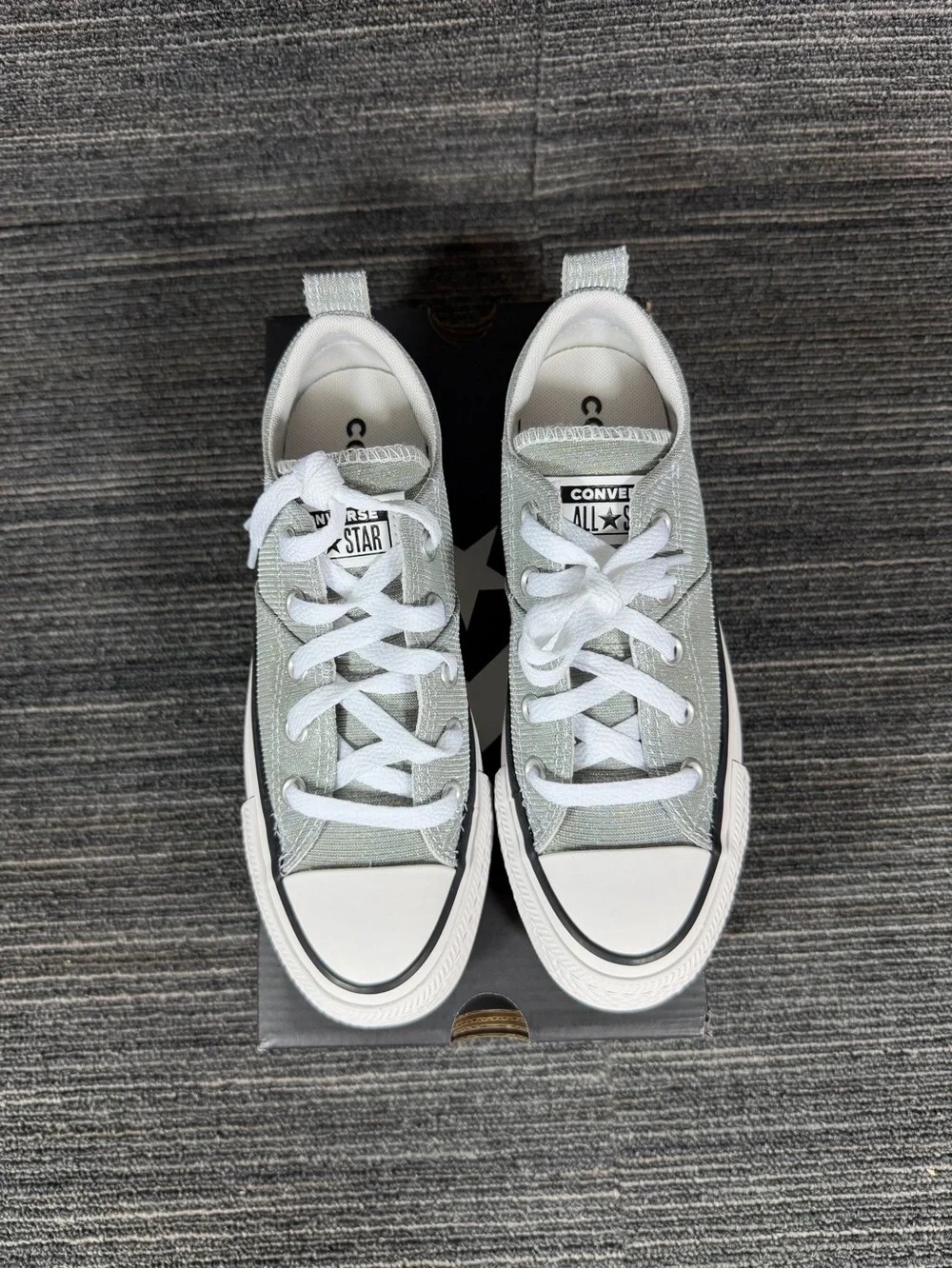 Converse CTAS Madison OX Sneakers - Barely Grey/White/Black Sparkle New